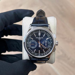 Patek Philippe Chronograph 5170P Platinum Blue Diamond Baguette Dial