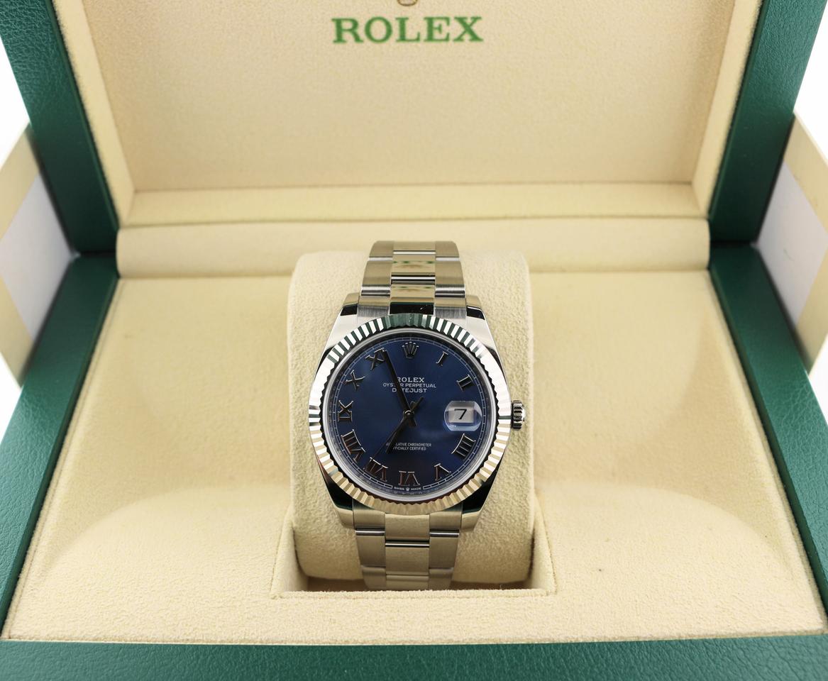Rolex Datejust 41 126334 Blue Roman Dial Fluted Bezel Oyster