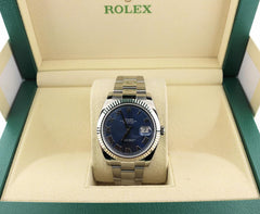 Rolex Datejust 41 126334 Blue Roman Dial Fluted Bezel Oyster