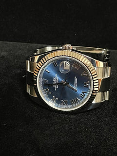 Rolex Datejust 41 126334 Blue Roman Dial Fluted Bezel Oyster