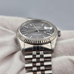 Rolex Datejust 16234 Grey Tapestry Dial Steel 36mm Jubilee