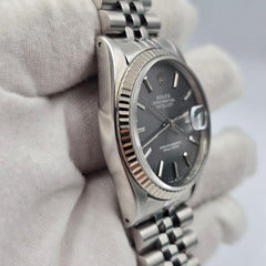 Rolex Datejust 16234 Grey Tapestry Dial Steel 36mm Jubilee