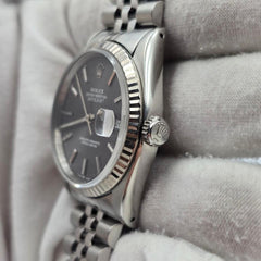 Rolex Datejust 16234 Grey Tapestry Dial Steel 36mm Jubilee
